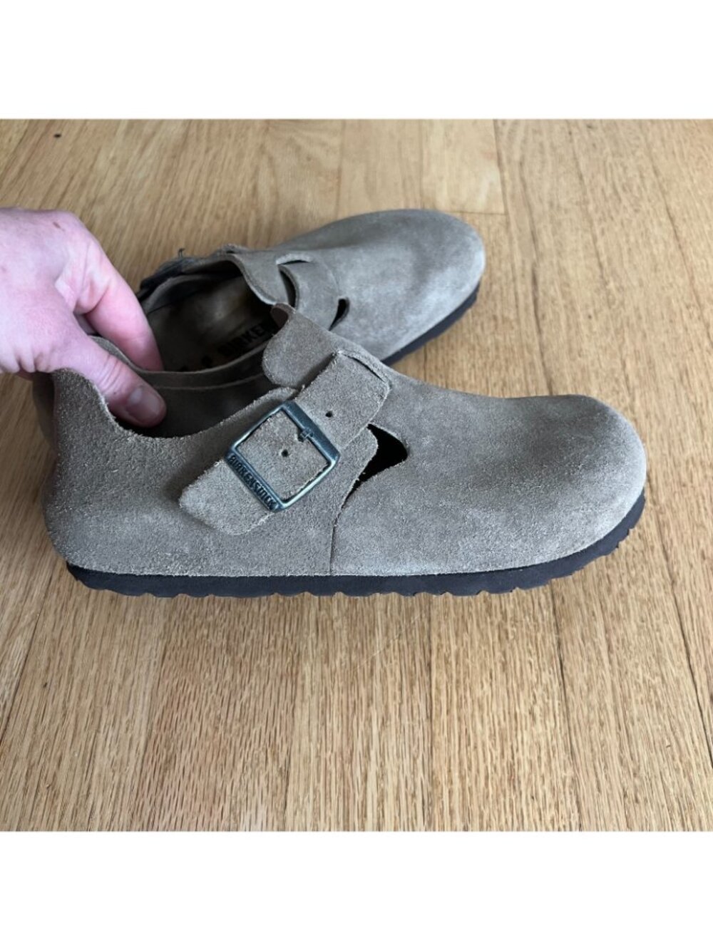 Birkenstock London Taupe Suede Leather Closed-Toe Shoes Women's Size 37 N/US 6 - Picture 5 of 12